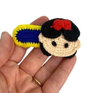 Handmade Disney Princess Snow White Crochet Hair Clip Barrette